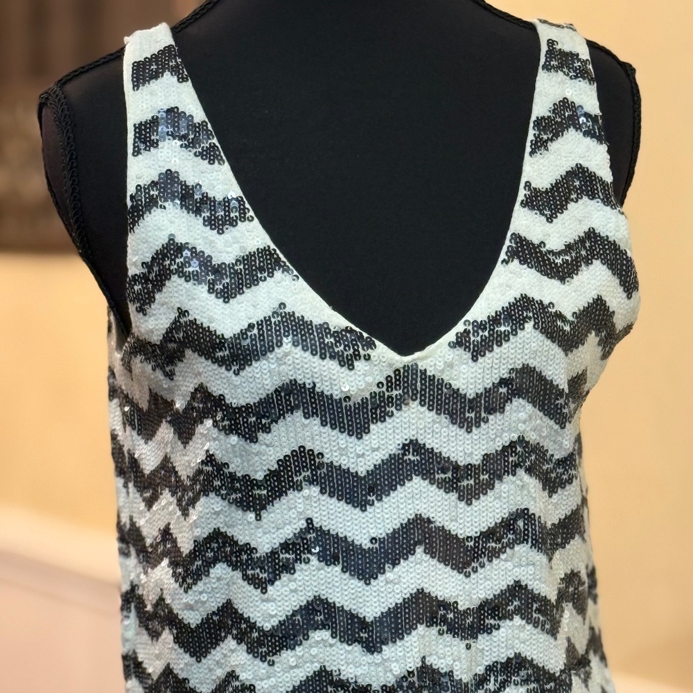 J. CREW SEQUIN ZIG ZAG TANK TOP - SMALL